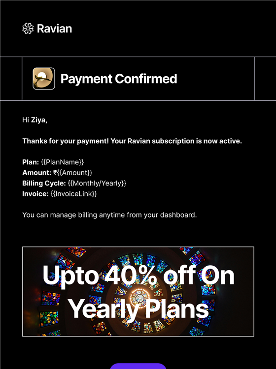 Ravian AI — Email design