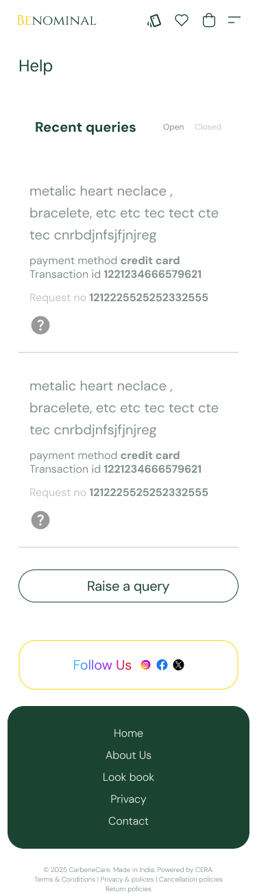 Benominal — Help centre