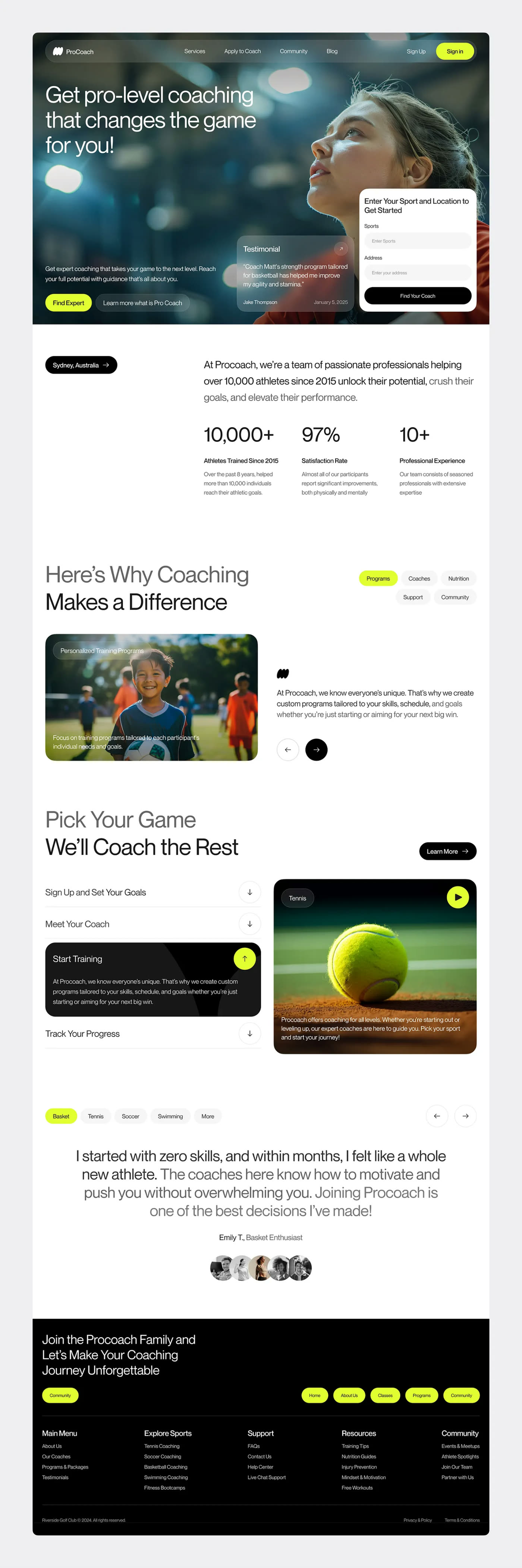 ProCoach — Coaching site