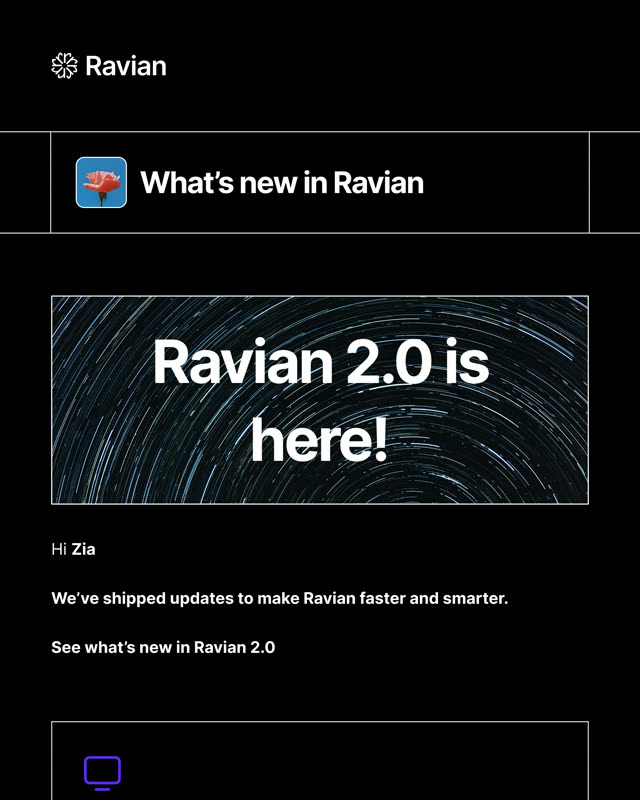 Ravian AI — Lifecycle email
